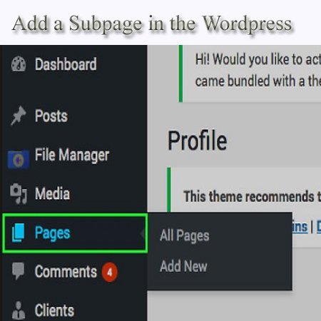 How To Add a Subpage in the WordPress 2018