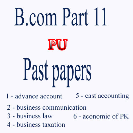 Past Papers of B.com Part 11 Punjab University 2011