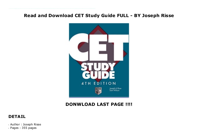 CET Study Material Download Free PDF