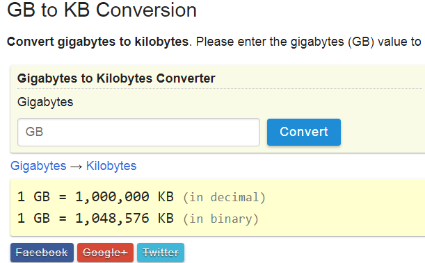 Understanding GB to KB conversion as a basic knowledge of digital ...