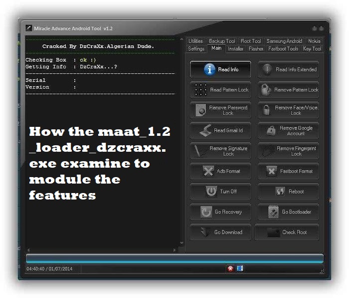 How the maat_1.2_loader_dzcraxx.exe examine to module the features