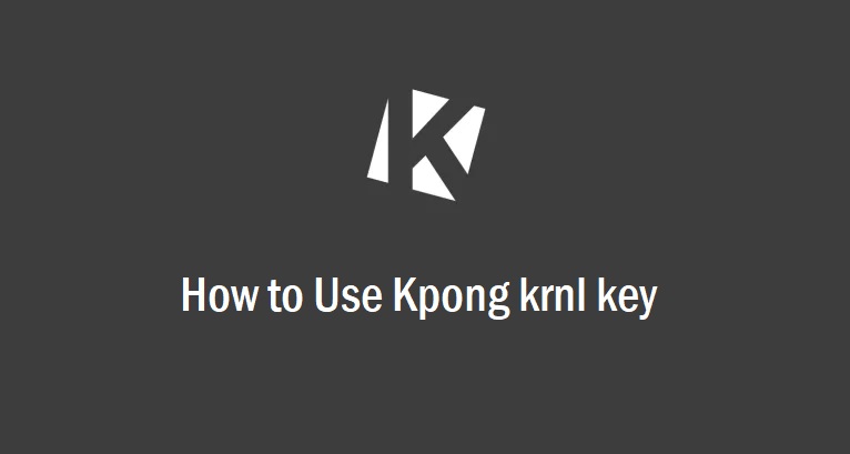 How to Use Kpong krnl key