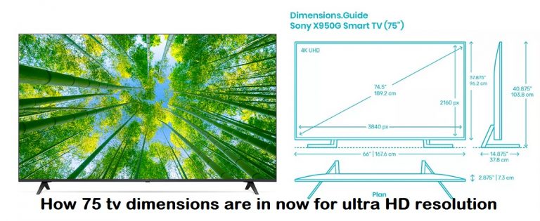 How 75 tv dimensions are in now for ultra HD resolution
