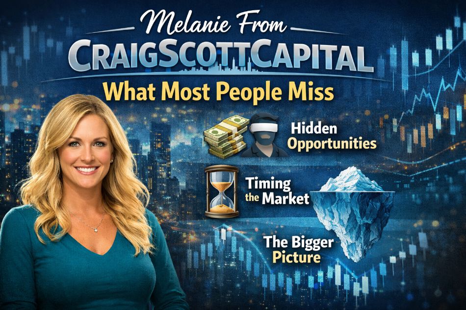 Professional woman analyzing financial charts and data, representing the in-depth client education role of Melanie from CraigScottCapital.