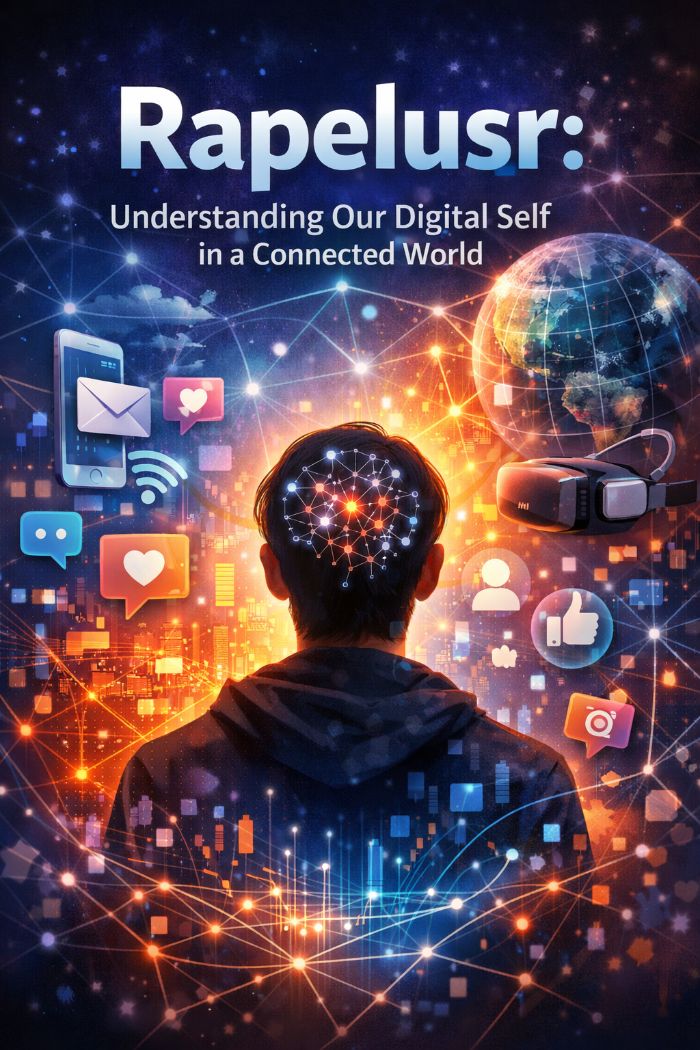 A person looking at their own reflection in a smartphone screen, symbolizing digital identity.