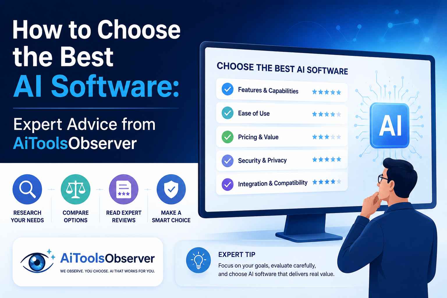 How to Choose the Best AI Software: Expert Advice from AiToolsObserver
