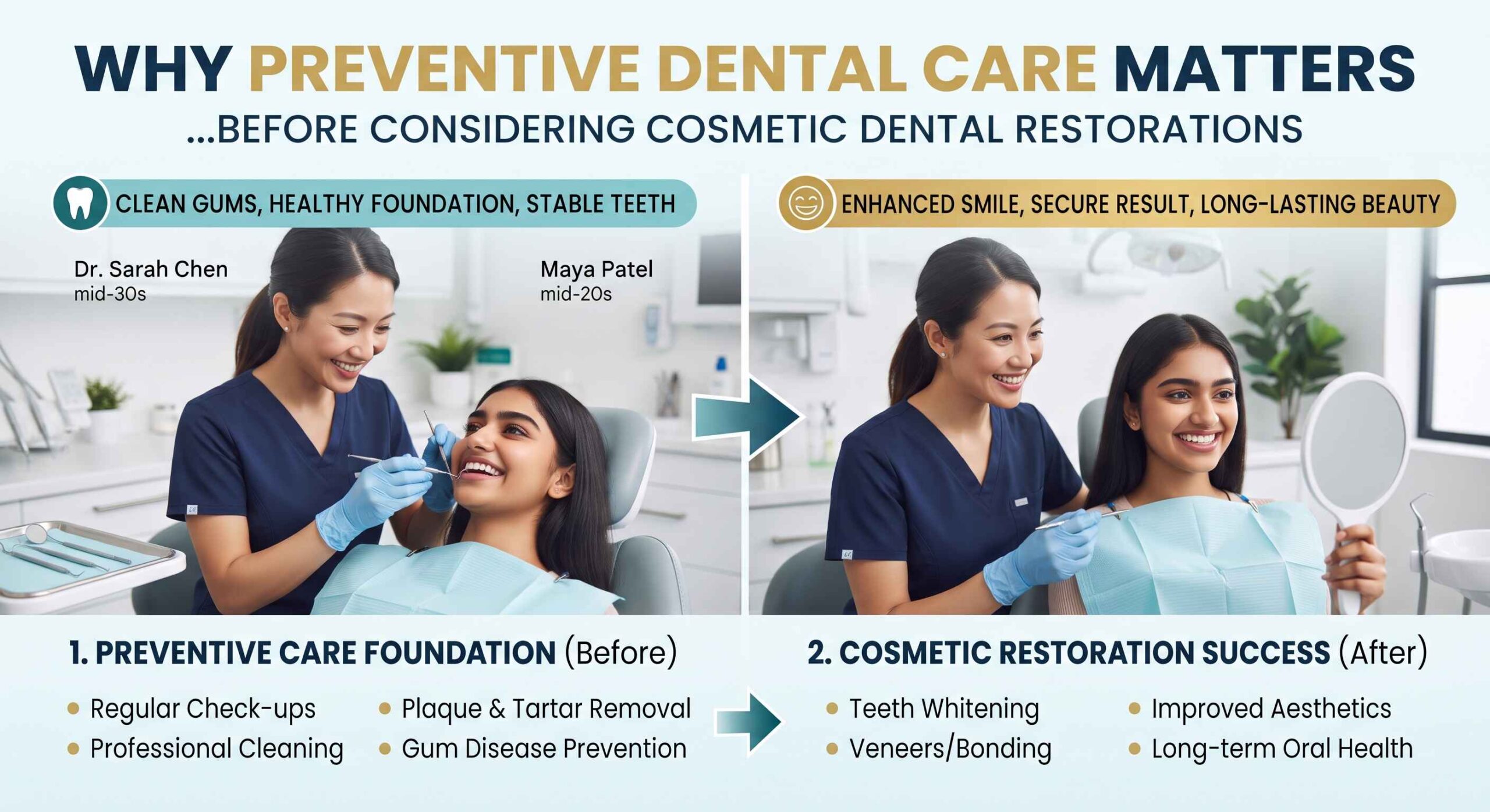 Why Preventive Dental Care Matters Before Considering Cosmetic Dental Restorations